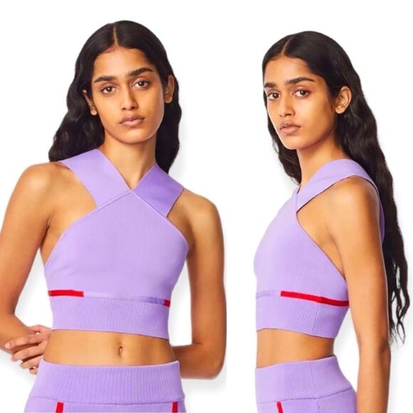 Herve Leger High Neck Bra Top in Wisteria - Picture 2 of 10